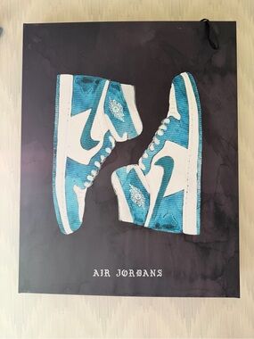 Jordan Teal and White Air Jordan Sneaker Art